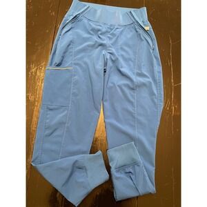 Koi Uniforms Women Blue Ribbed Waist Jogger Scrub Pants Size S